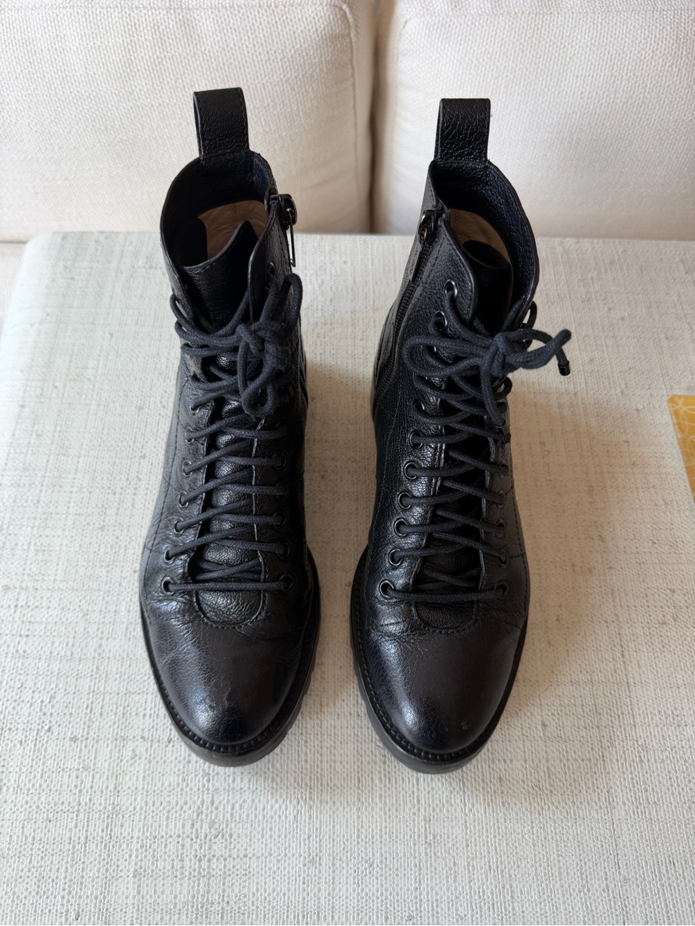 Jimmy Choo Black Leather Combat Boots